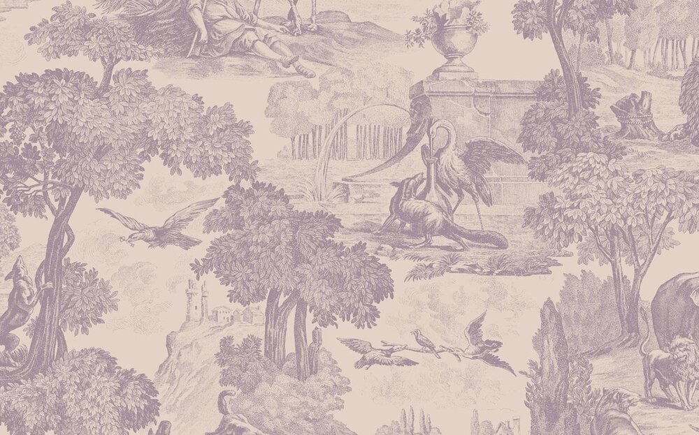 versailles behang papier cole and son behang  paars 3
