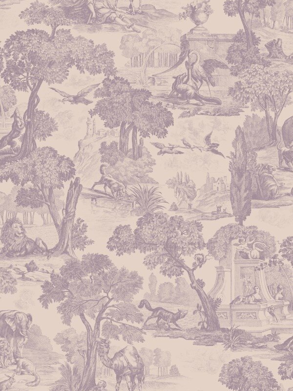 versailles behang papier cole and son behang  paars 4