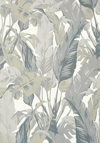 Thibaut Travelers Palm behang T10129 grey grijs Tropics collectie 2