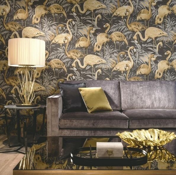 Flamingo Behang Goud - Collectie 31540 - Luxury Nature