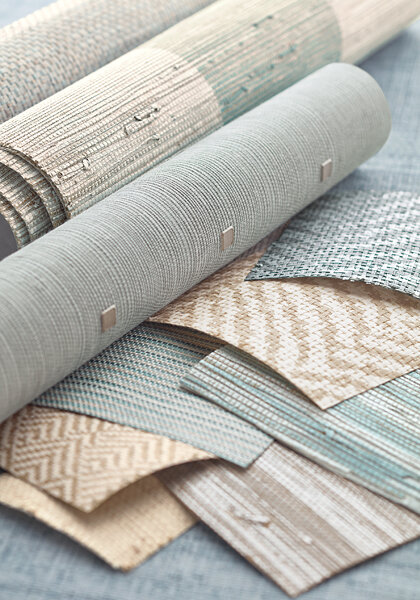 Stream Weave Behang Thibaut Taupe - Luxury Nature