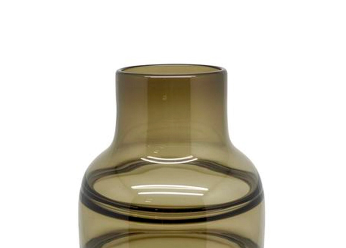 trompet Respectvol Origineel Luxe Woonaccessoires: Bruine Glazen Vaas Lijnen - Luxury By Nature