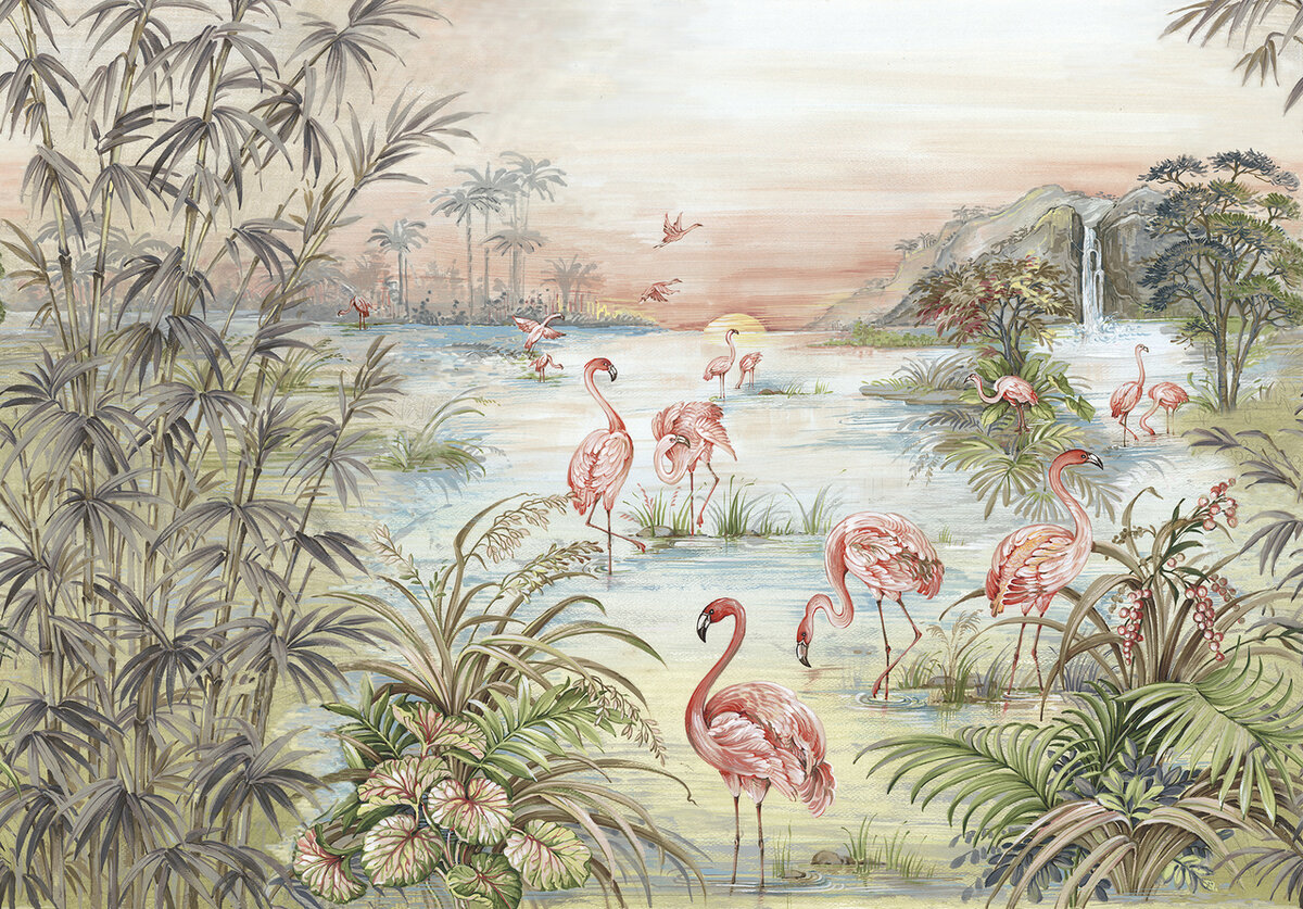 wassen heerser passen Coordonne Roseus Behang Flamingo! - Luxury By Nature