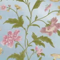 Behang Little Greene China Rose Blue Lustre - Archive Trails Collectie Luxury By Nature