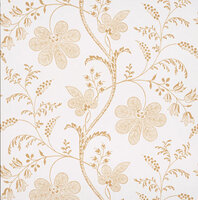 Little Greene behang, London Wallpapers 2, Bedford Square, wit, oker, geel, bloem, streep, 0273BELACE,
