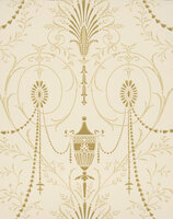 Little Greene behang, London Wallpapers 2, Marlborough, goud, wit, 0273MAJEWEL,