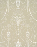 Little Greene behang, London Wallpapers 2, Marlborough, grijs,kiezel, wit, 0273MAPURBE,