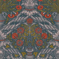 Mind the Gap Floral Ornament Scarlet Behang