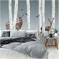 Les Dominotiers Woody Chesnut Midnight behang DOM 303-1 detail 3