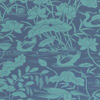 GP &amp; J Baker Heron &amp; Lotus Flower Behang Signature Wallpapers 2 BW45089/4