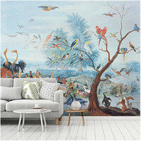 Les Dominotiers Tropical Birds Behang