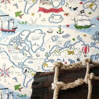 behang little sanderson Treasure Map sfeer detail