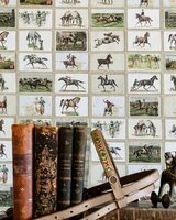 Mind the Gap English Equestrian Stamps Behang WP20631 sfeer