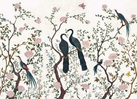 Coordonne Edo Peony Swan zijden behang linnen behang