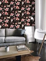 Coordonne Neoflowery black Behang 8800047