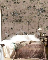 coordonne garzas rose behang mural sfeer