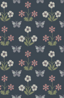 Little Greene Burges Butterfly Behang Hicks&#039; Blue