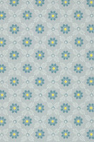 Little Greene Ditsy Block Behang Bone China Blue
