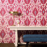 Gaston y Daniela Ikat behang Librer&iacute;a behangpapier luxury by nature ikat rood
