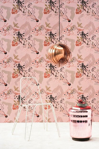 Pierre Frey Champagne Behang Les Dessins 2&nbsp; FP426001