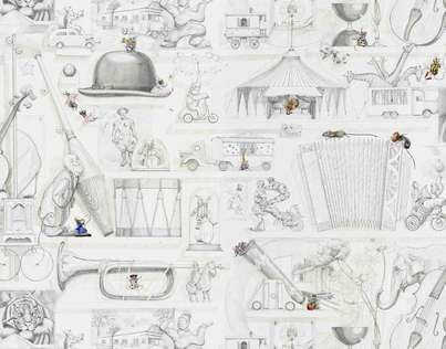Pierre Frey Circus Behang Les Dessins 2&nbsp;FP439001