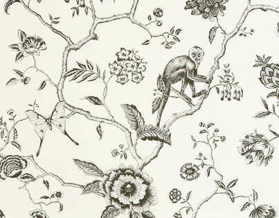 Pierre Frey Jardin De Paradis Behang Les Dessins&nbsp;FP327001