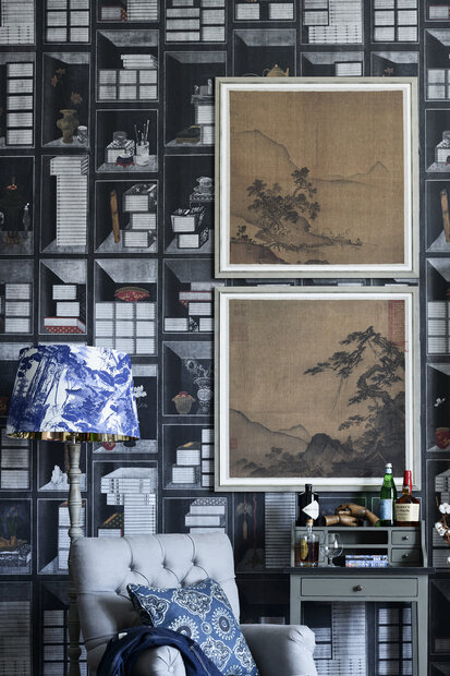 Mind the Gap Korean Library Behang The Home Of An Eccentric Man&nbsp;Behang Collectie WP20421