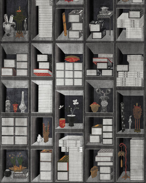 Mind the Gap Korean Library Behang The Home Of An Eccentric Man&nbsp;Behang Collectie WP20421