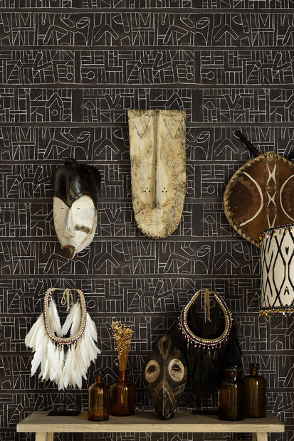 Mind the Gap Bushoong Kuba Behang The Home Of An Eccentric Man&nbsp;Behang Collectie WP20411