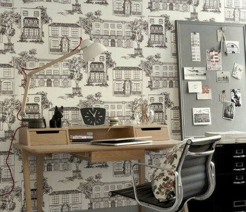 Behang Little Greene Hampstead Glass 20th Century Papers Collectie Luxury By Nature sfeer