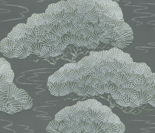 Behang Little Greene Pines silver pine 20th Century Papers Collectie Luxury By Nature
