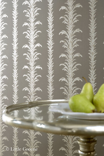 Little Greene behang, London Wallpapers 2, lauderdale, bruin, grijs, zilver, 0273LATRUFF, luxury by nature