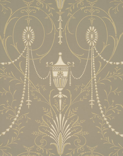 Little Greene behang, London Wallpapers 2, Marlborough, beige, wit, 0273MABOUTI,