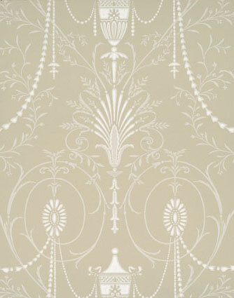 Little Greene behang, London Wallpapers 2, Marlborough, grijs,kiezel, wit, 0273MAPURBE,