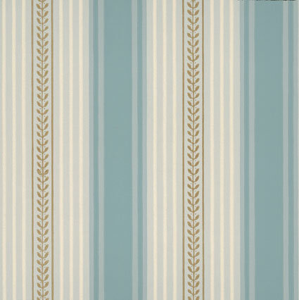 Little Greene behang, London Wallpapers 2, behang,Maddox street, groen, wit, streep, 0273MSblued,