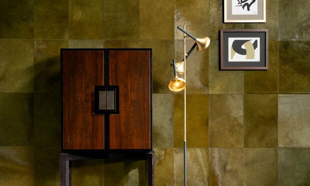 ARTE Rectangle behang vacht behang leer behang Les Cuirs collectie sfeer