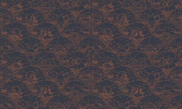 Indigo Macaque behang arte jeans apenMO3000