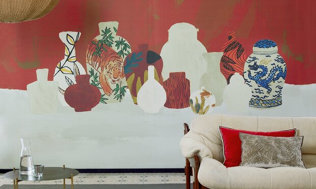 Elitis Tigre et dragon Behang&nbsp;Flower Power behang collectie TP_307_01