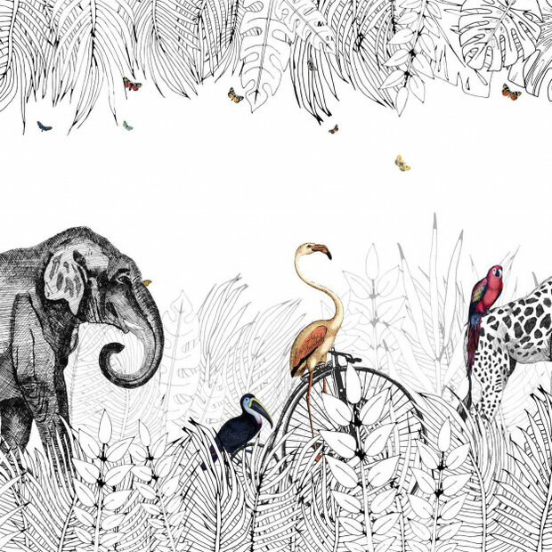 Les Dominotiers Metrozoo behang DOM 147 totaal behangpapier 1