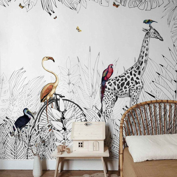 Les Dominotiers Metrozoo behang DOM 147 totaal behangpapier 1