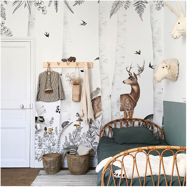 Les Dominotiers Woody Chestnut Behang