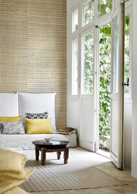 Elitis Boraha Behang Raw Raffia behang collectie