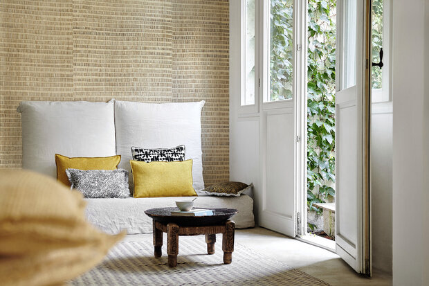 Elitis Boraha Behang Raw Raffia behang collectie