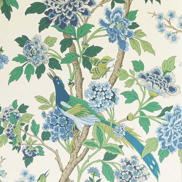 GP &amp; J Baker Hydrangea Bird Behang Signature Wallpapers 2 BW45091/2