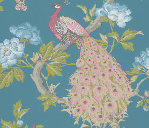 Little Greene Pavona Behang Peacock National Trust Papers&nbsp;Sylvie