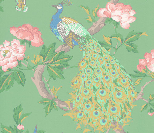 Little Greene Pavona Behang Peacock National Trust Papers&nbsp;Vivienne