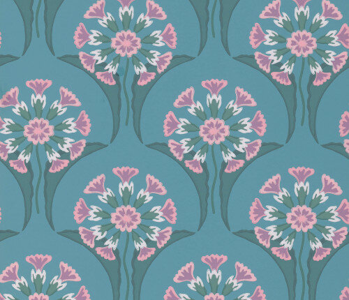 Little Greene Hencroft Behang National Trust Papers&nbsp;Azure