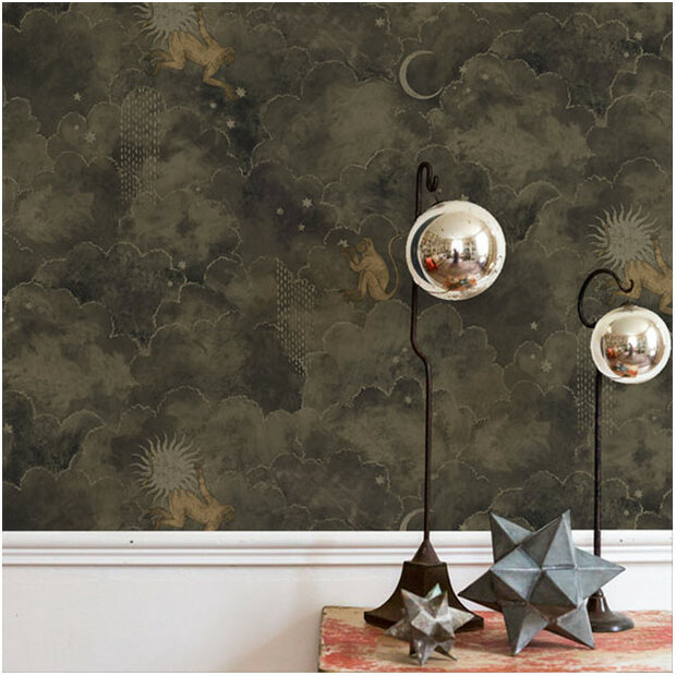 Les Dominotiers Stars and Monkeys Behang