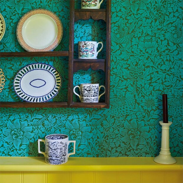 Morris &amp; Co. Bird &amp; Anemone Behang