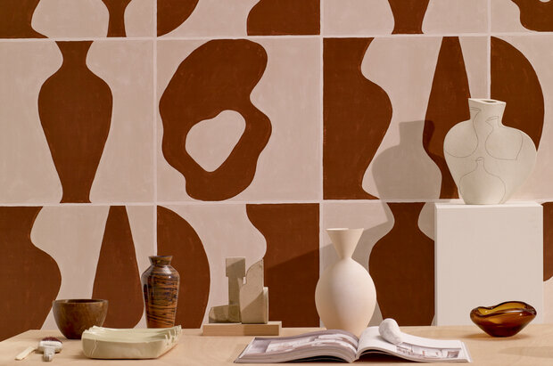 Aster&eacute; Carreaux De Terre 02 Behang